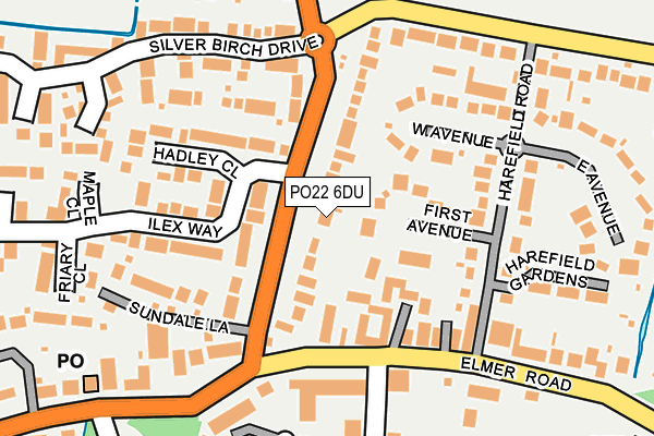 PO22 6DU map - OS OpenMap – Local (Ordnance Survey)