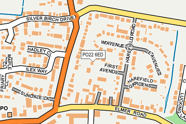 PO22 6ED map - OS OpenMap – Local (Ordnance Survey)