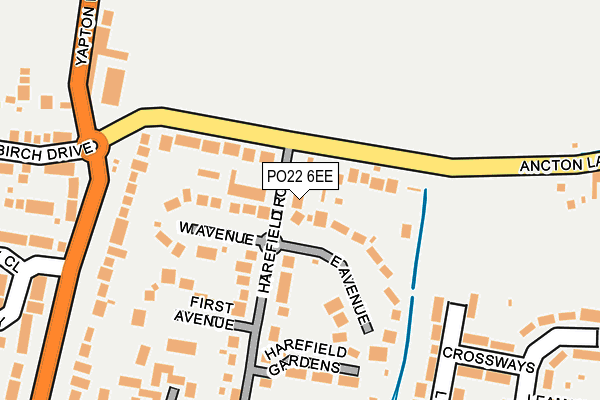 PO22 6EE map - OS OpenMap – Local (Ordnance Survey)