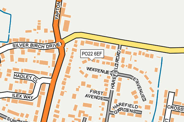 PO22 6EF map - OS OpenMap – Local (Ordnance Survey)