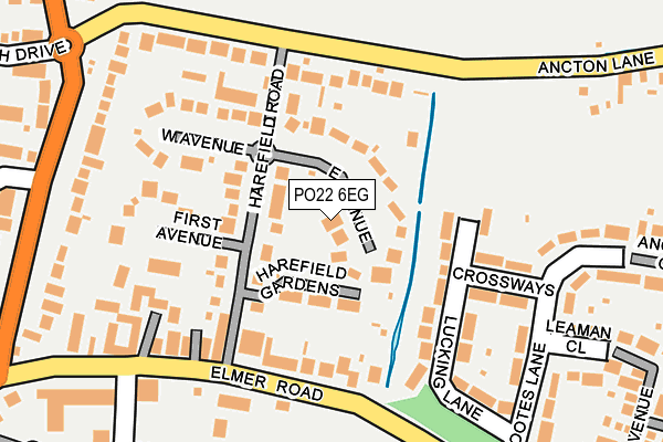 PO22 6EG map - OS OpenMap – Local (Ordnance Survey)
