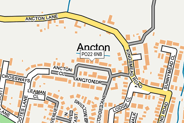 PO22 6NB map - OS OpenMap – Local (Ordnance Survey)