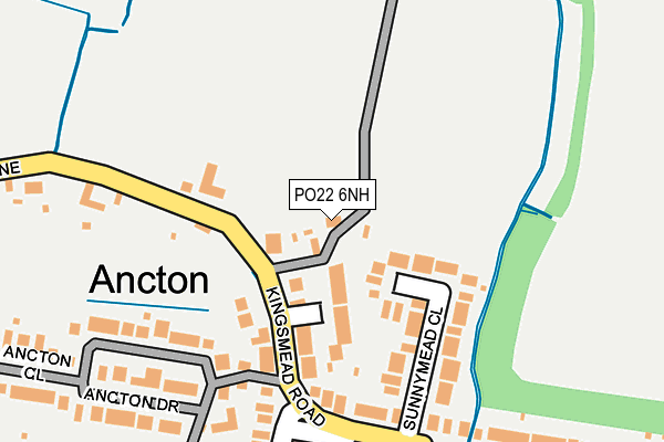 PO22 6NH map - OS OpenMap – Local (Ordnance Survey)