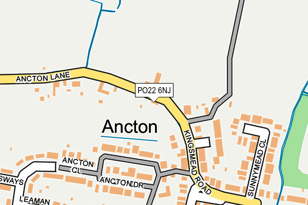 PO22 6NJ map - OS OpenMap – Local (Ordnance Survey)