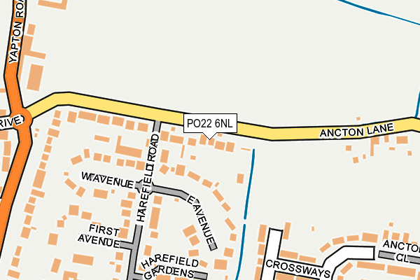 PO22 6NL map - OS OpenMap – Local (Ordnance Survey)