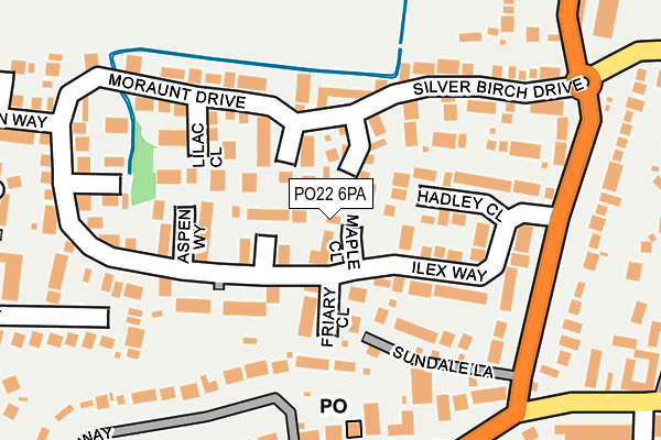 PO22 6PA map - OS OpenMap – Local (Ordnance Survey)