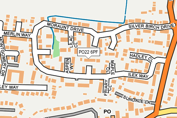 PO22 6PF map - OS OpenMap – Local (Ordnance Survey)