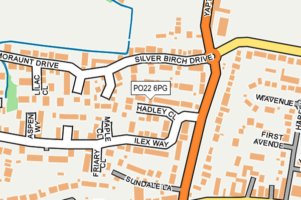 PO22 6PG map - OS OpenMap – Local (Ordnance Survey)
