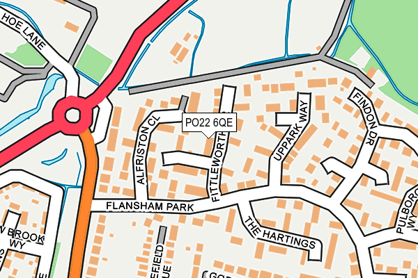 PO22 6QE map - OS OpenMap – Local (Ordnance Survey)