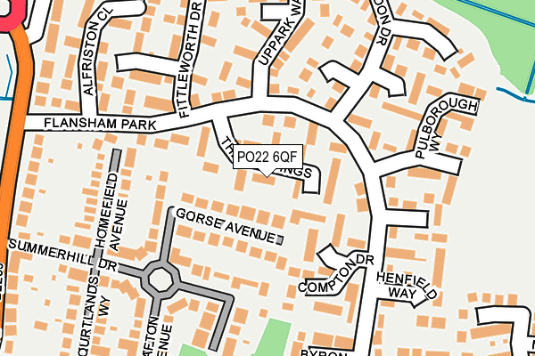 PO22 6QF map - OS OpenMap – Local (Ordnance Survey)