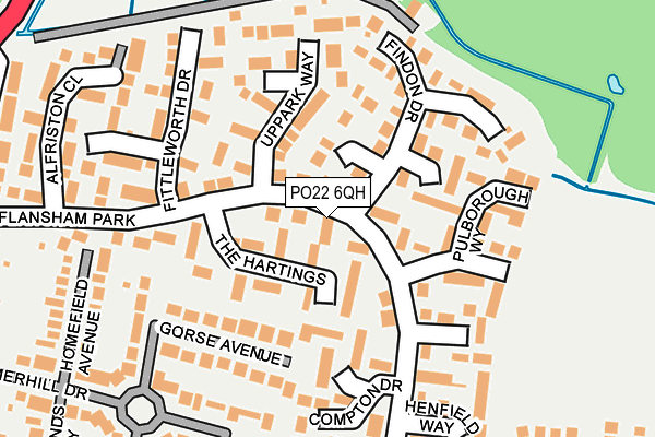 PO22 6QH map - OS OpenMap – Local (Ordnance Survey)