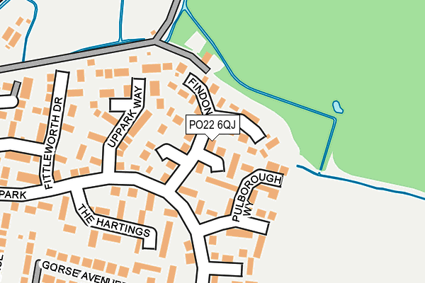 PO22 6QJ map - OS OpenMap – Local (Ordnance Survey)