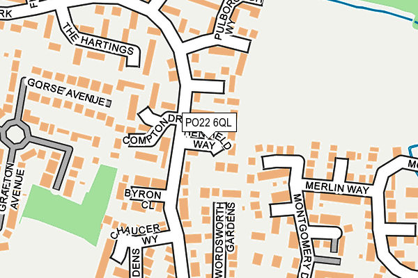 PO22 6QL map - OS OpenMap – Local (Ordnance Survey)