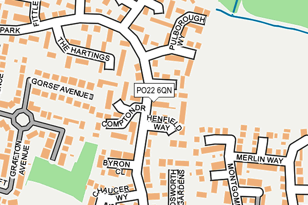 PO22 6QN map - OS OpenMap – Local (Ordnance Survey)