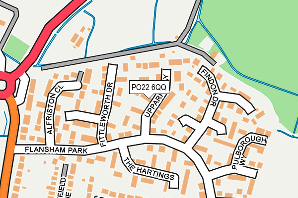 PO22 6QQ map - OS OpenMap – Local (Ordnance Survey)