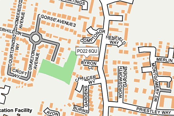 PO22 6QU map - OS OpenMap – Local (Ordnance Survey)