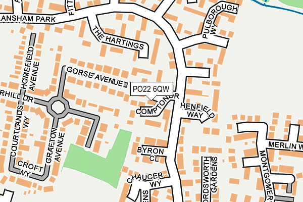 PO22 6QW map - OS OpenMap – Local (Ordnance Survey)