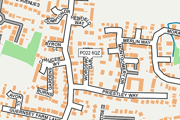 PO22 6QZ map - OS OpenMap – Local (Ordnance Survey)