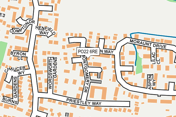 PO22 6RE map - OS OpenMap – Local (Ordnance Survey)