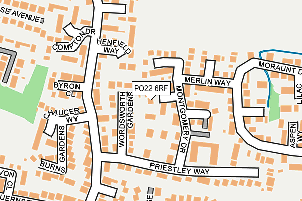 PO22 6RF map - OS OpenMap – Local (Ordnance Survey)