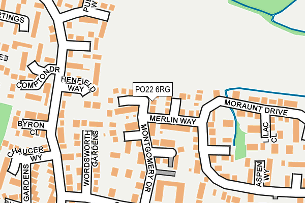 PO22 6RG map - OS OpenMap – Local (Ordnance Survey)