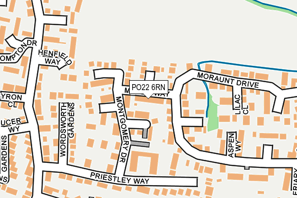 PO22 6RN map - OS OpenMap – Local (Ordnance Survey)