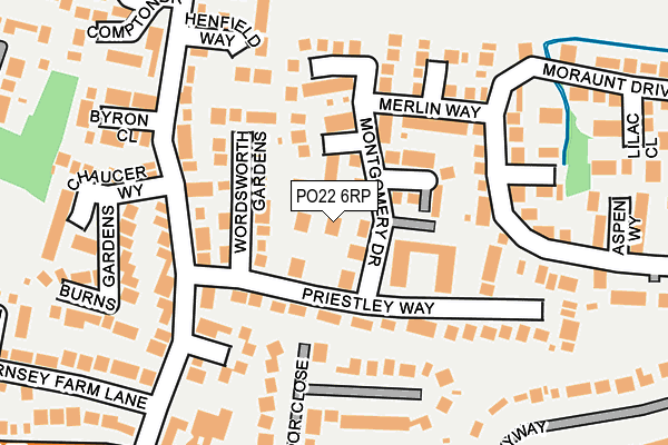 PO22 6RP map - OS OpenMap – Local (Ordnance Survey)