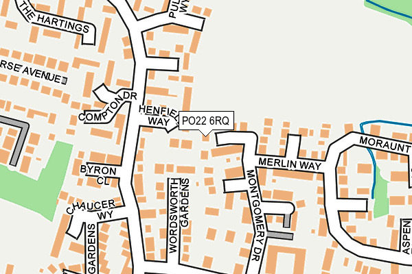 PO22 6RQ map - OS OpenMap – Local (Ordnance Survey)