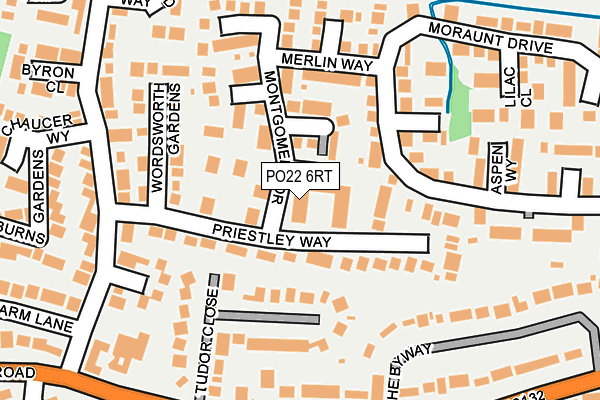 PO22 6RT map - OS OpenMap – Local (Ordnance Survey)