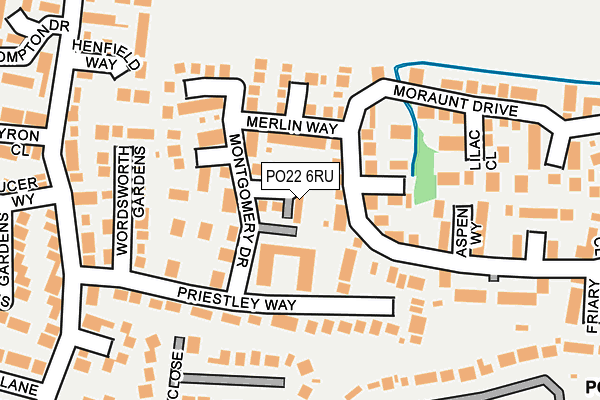 PO22 6RU map - OS OpenMap – Local (Ordnance Survey)