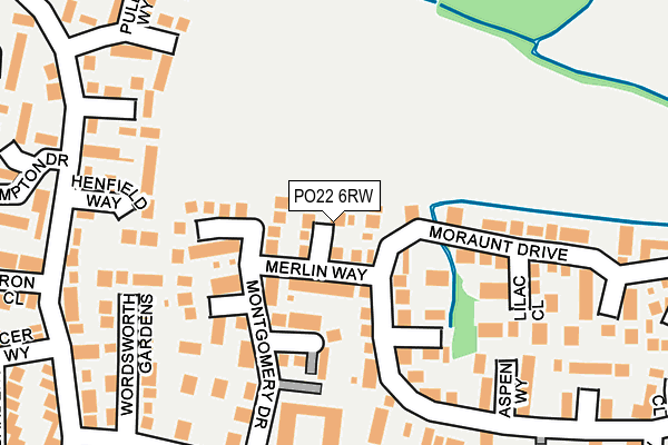 PO22 6RW map - OS OpenMap – Local (Ordnance Survey)