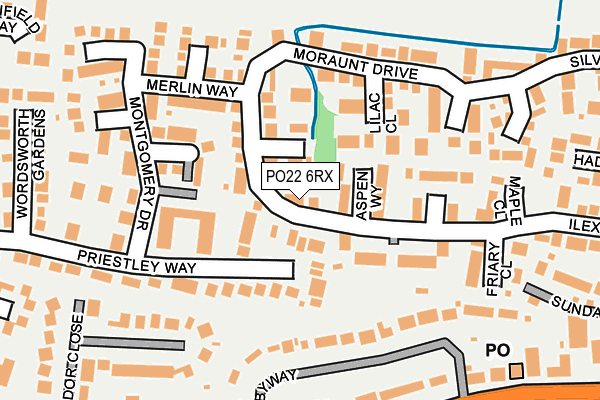 PO22 6RX map - OS OpenMap – Local (Ordnance Survey)
