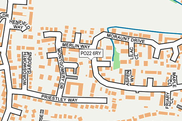 PO22 6RY map - OS OpenMap – Local (Ordnance Survey)