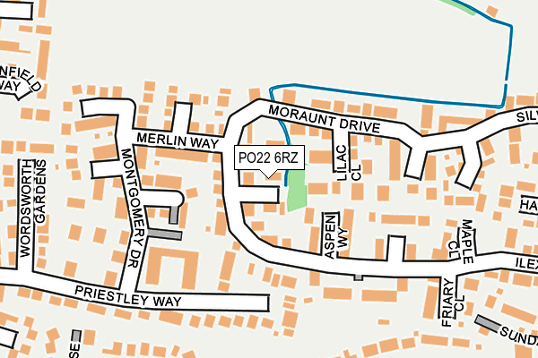 PO22 6RZ map - OS OpenMap – Local (Ordnance Survey)