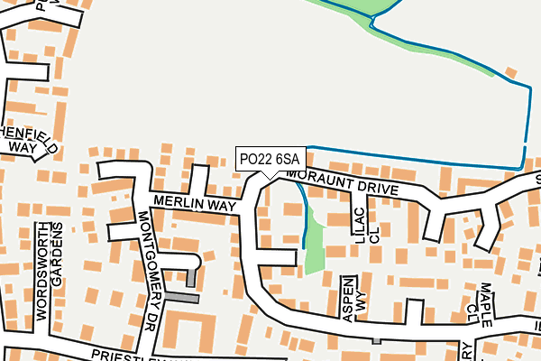 PO22 6SA map - OS OpenMap – Local (Ordnance Survey)