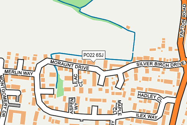 PO22 6SJ map - OS OpenMap – Local (Ordnance Survey)