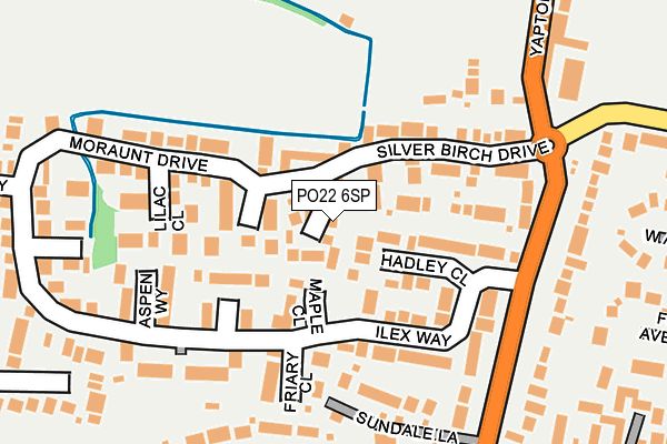 PO22 6SP map - OS OpenMap – Local (Ordnance Survey)