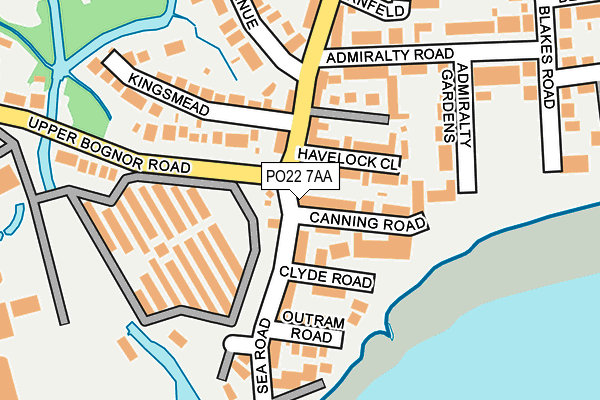 PO22 7AA map - OS OpenMap – Local (Ordnance Survey)