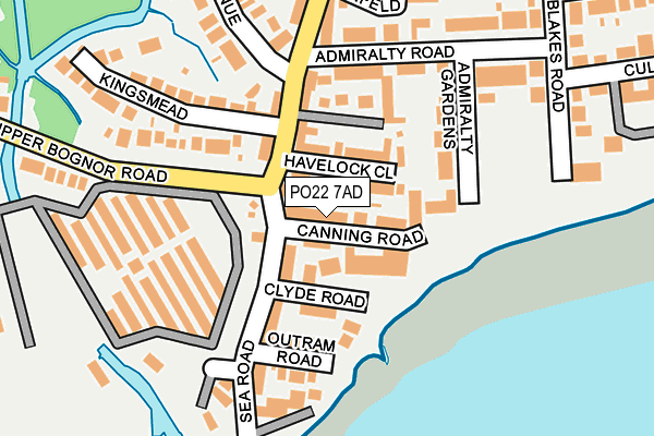 PO22 7AD map - OS OpenMap – Local (Ordnance Survey)