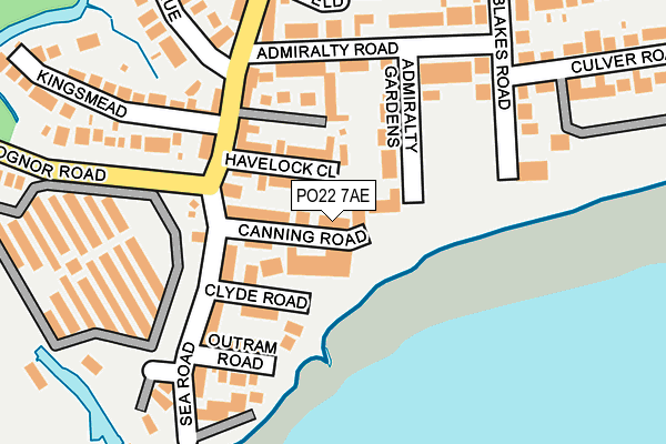 PO22 7AE map - OS OpenMap – Local (Ordnance Survey)