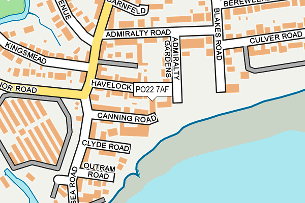 PO22 7AF map - OS OpenMap – Local (Ordnance Survey)
