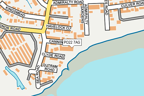 PO22 7AG map - OS OpenMap – Local (Ordnance Survey)