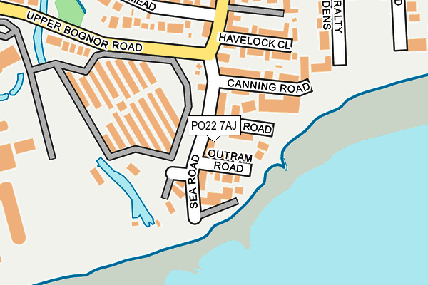 PO22 7AJ map - OS OpenMap – Local (Ordnance Survey)