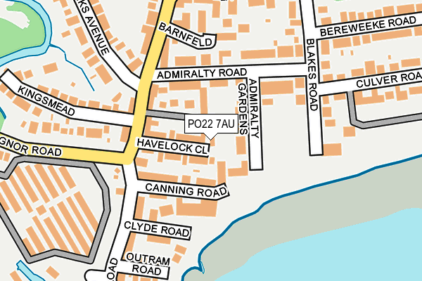 PO22 7AU map - OS OpenMap – Local (Ordnance Survey)