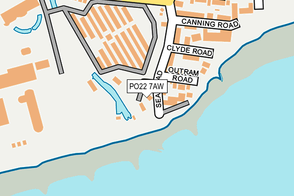 PO22 7AW map - OS OpenMap – Local (Ordnance Survey)