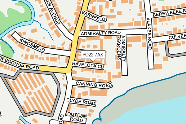 PO22 7AX map - OS OpenMap – Local (Ordnance Survey)