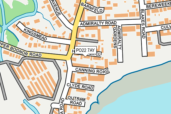 PO22 7AY map - OS OpenMap – Local (Ordnance Survey)