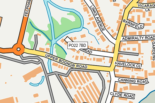 PO22 7BD map - OS OpenMap – Local (Ordnance Survey)