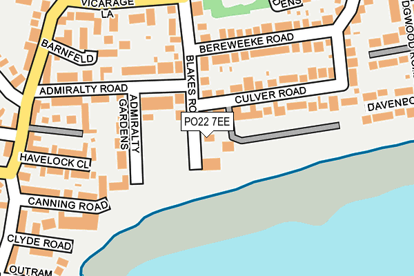 PO22 7EE map - OS OpenMap – Local (Ordnance Survey)