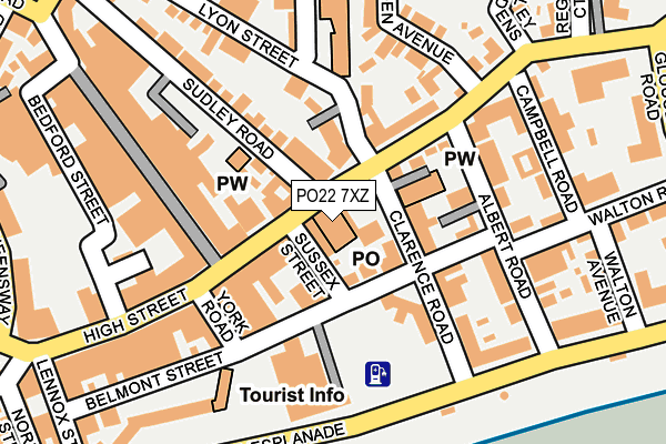 PO22 7XZ map - OS OpenMap – Local (Ordnance Survey)